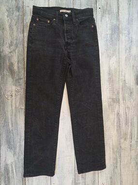 Levi's Black Women's Wedgie Straight Leg High Rise Jeans sz 28x28